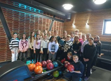 Obrázek k aktualitě Páťáci si zahráli novoroční bowling