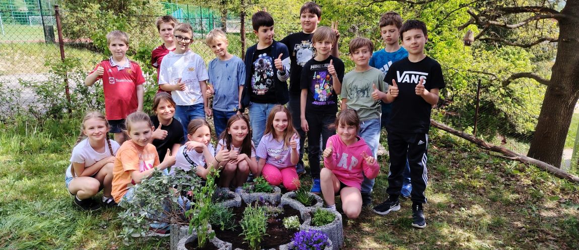 Žáci 3.C zkrášlili okolí přírodní učebny